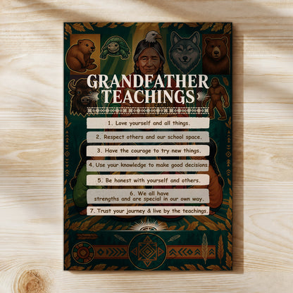 Grandfather Teachings - 7 Guiding Principles Poster/Canvas