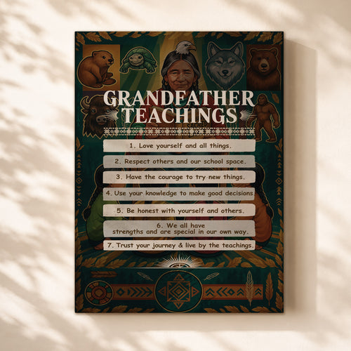 Grandfather Teachings - 7 Guiding Principles Poster/Canvas