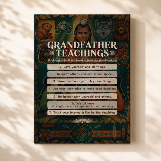 Grandfather Teachings - 7 Guiding Principles Poster/Canvas