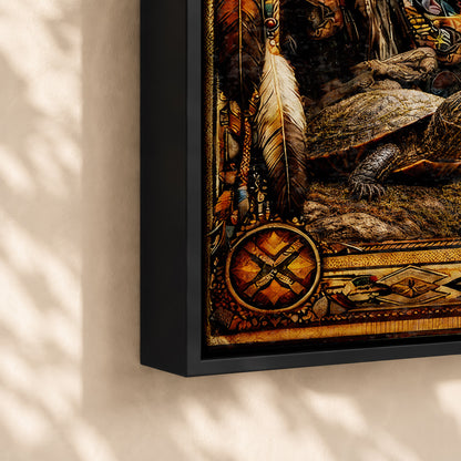 The Seven Grandfather Teachings - Native American Chiefs and Spirit Animal Design for Poster/Canvas