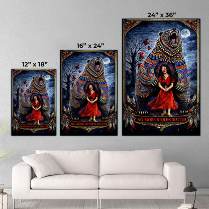 No More Stolen Sisters - Native American Bear & MMIW Awareness Art Poster/Canvas
