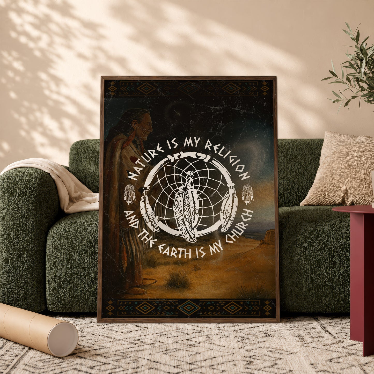 Nature Is My Religion, The Earth Is My Church - Dreamcatcher Poster/Canvas