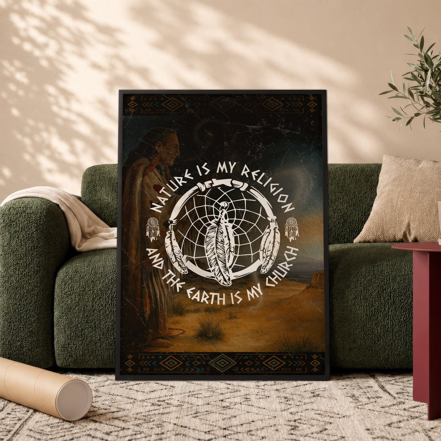 Nature Is My Religion, The Earth Is My Church - Dreamcatcher Poster/Canvas