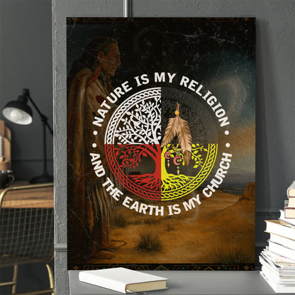 Nature & Earth Quote - Tree/Feather Wheel Graphic Poster/Canvas