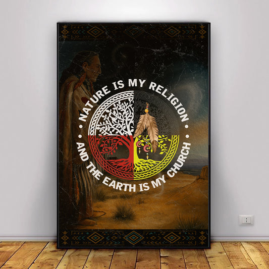 Nature & Earth Quote - Tree/Feather Wheel Graphic Poster/Canvas