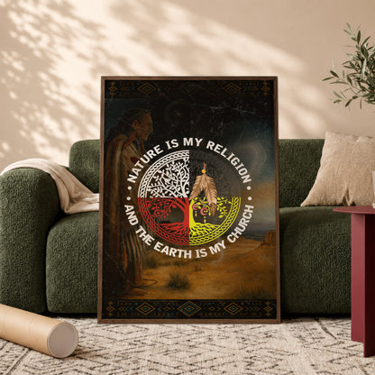 Nature & Earth Quote - Tree/Feather Wheel Graphic Poster/Canvas