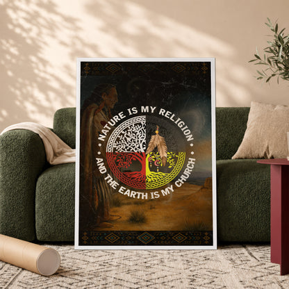 Nature & Earth Quote - Tree/Feather Wheel Graphic Poster/Canvas