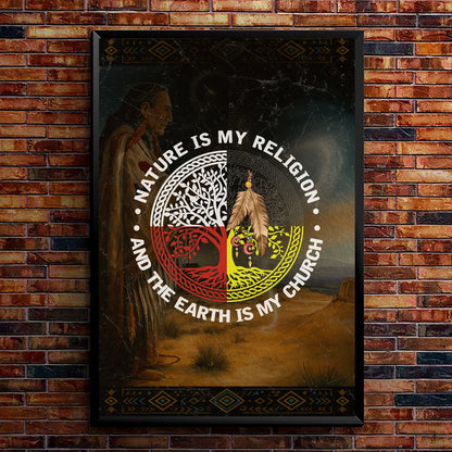 Nature & Earth Quote - Tree/Feather Wheel Graphic Poster/Canvas