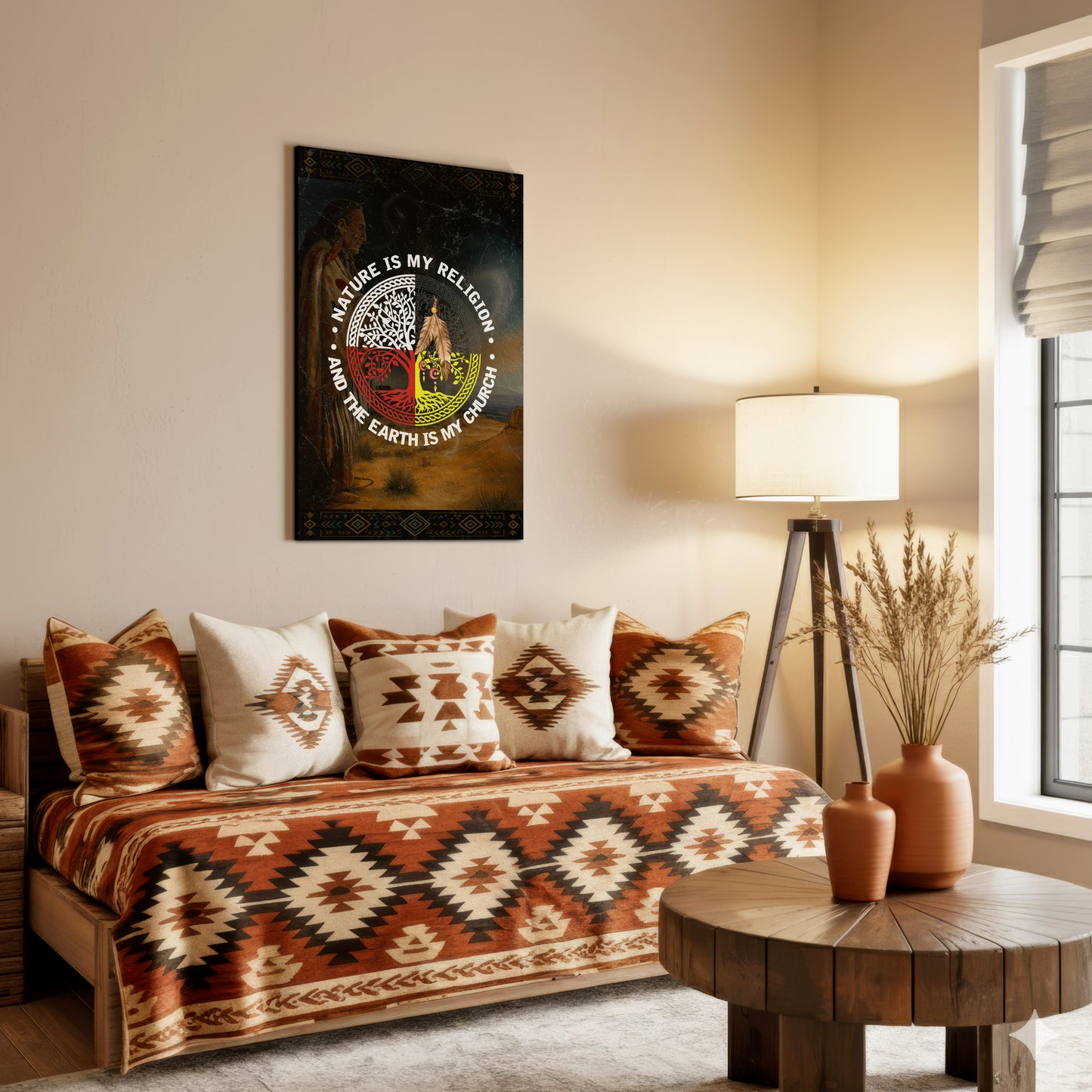 Nature & Earth Quote - Tree/Feather Wheel Graphic Poster/Canvas