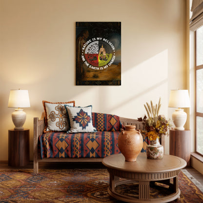 Nature & Earth Quote - Tree/Feather Wheel Graphic Poster/Canvas