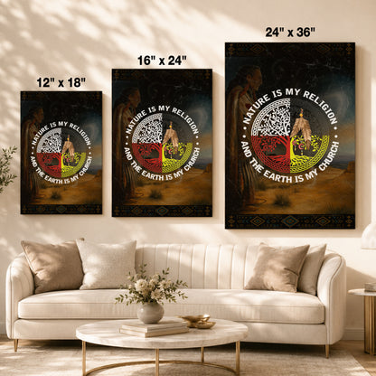 Nature & Earth Quote - Tree/Feather Wheel Graphic Poster/Canvas