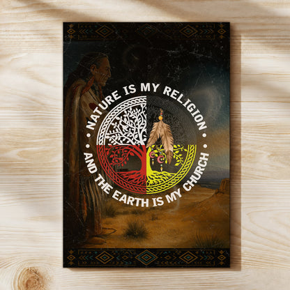 Nature & Earth Quote - Tree/Feather Wheel Graphic Poster/Canvas