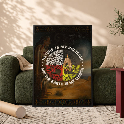 Nature & Earth Quote - Tree/Feather Wheel Graphic Poster/Canvas