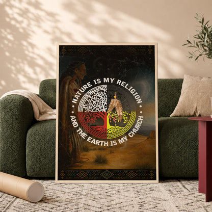 Nature & Earth Quote - Tree/Feather Wheel Graphic Poster/Canvas