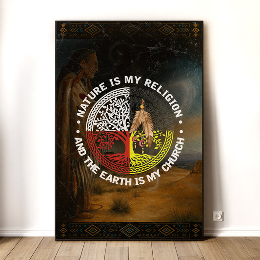 Nature & Earth Quote - Tree/Feather Wheel Graphic Poster/Canvas