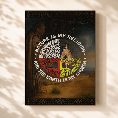 Nature & Earth Quote - Tree/Feather Wheel Graphic Poster/Canvas