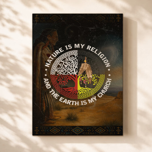 Nature & Earth Quote - Tree/Feather Wheel Graphic Poster/Canvas