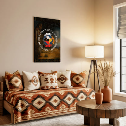 Nature Is My Religion, The Earth Is My Church - Unity Hands & Feathers Poster/Canvas