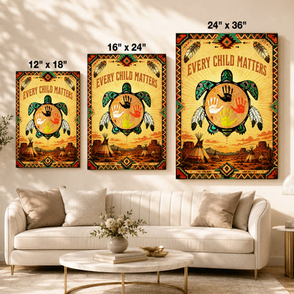 Every Child Matters Turtle Canvas Wall Art – Native American Indigenous Home Decor