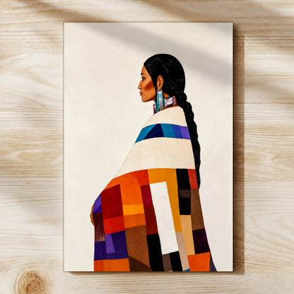Native American Woman Portrait Canvas - Tribal Heritage Wall Decor