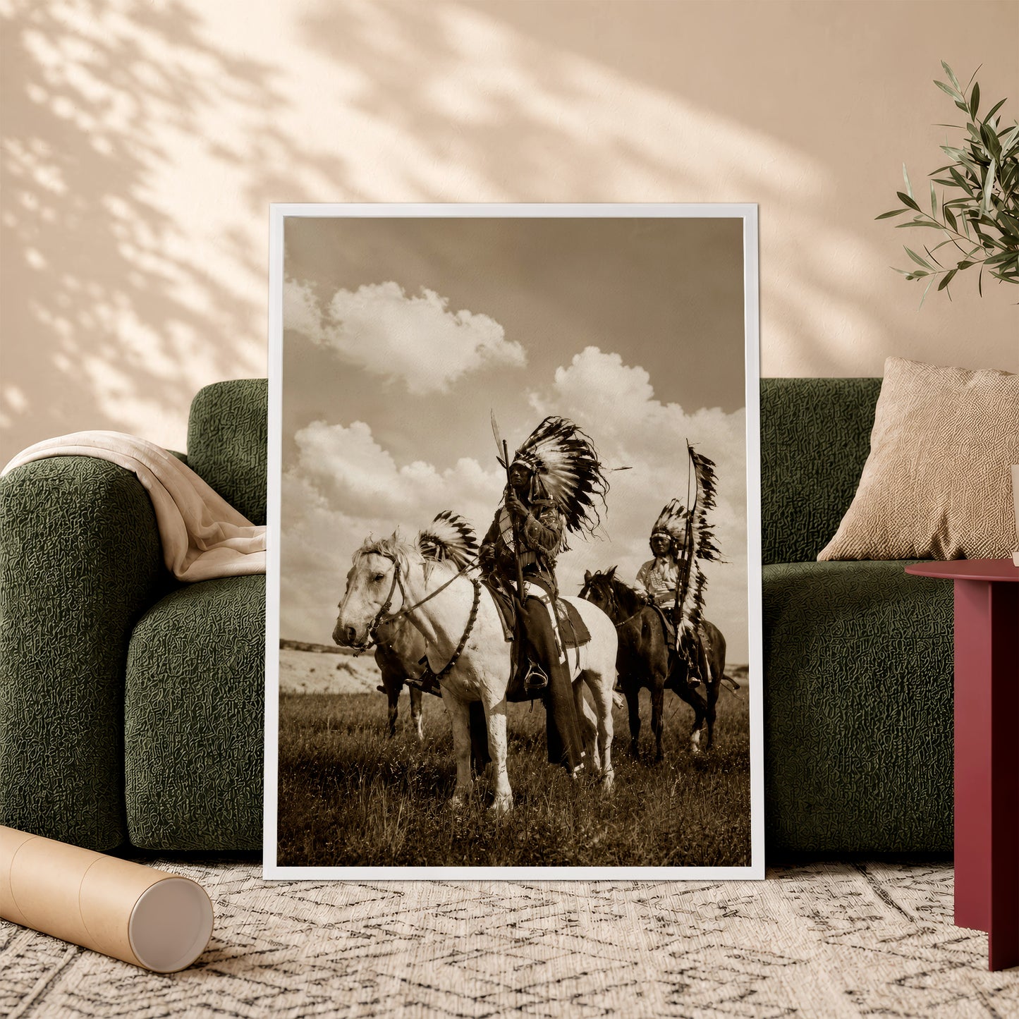 Native American Horse Riders Canvas Wall Art – Indigenous Heritage Western Canvas