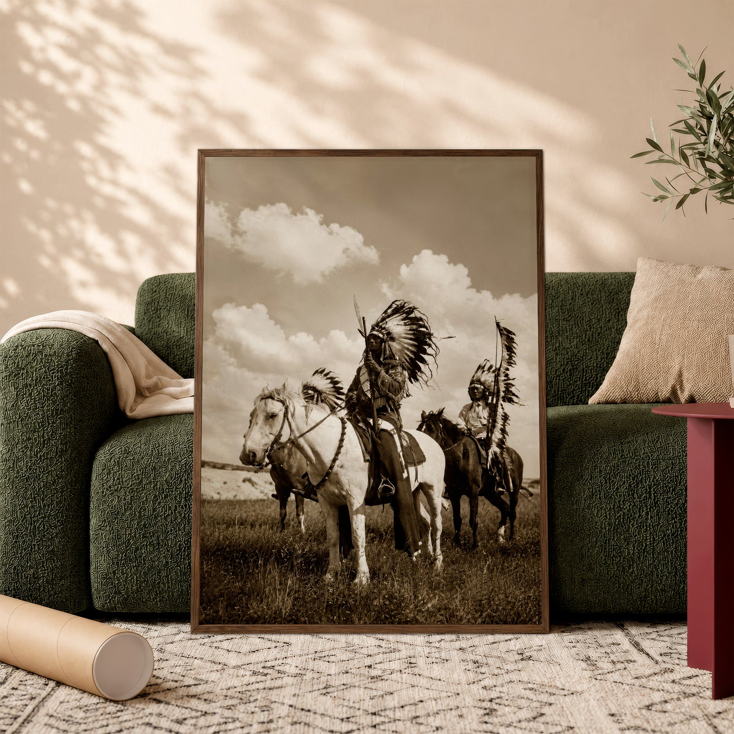 Native American Horse Riders Canvas Wall Art – Indigenous Heritage Western Canvas