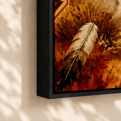 Native American Horseman Canvas Wall Art – Indigenous Warrior Inspired Western Decor