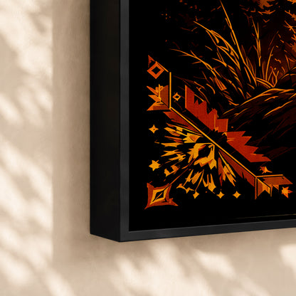Native American Spirit Sunset Canvas Wall Art - Indigenous Heritage Home Decor