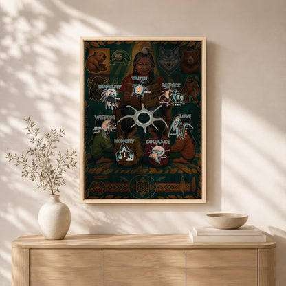 The Seven Sacred Laws Native American Indigenous Culture Poster/Canvas