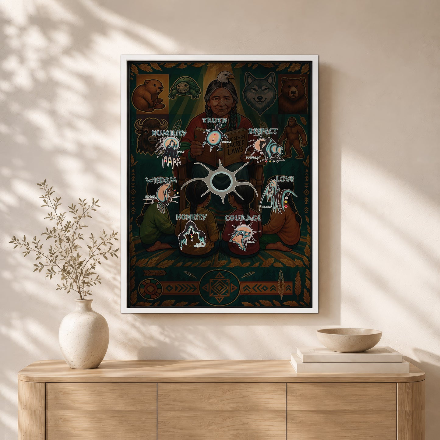 The Seven Sacred Laws Native American Indigenous Culture Poster/Canvas