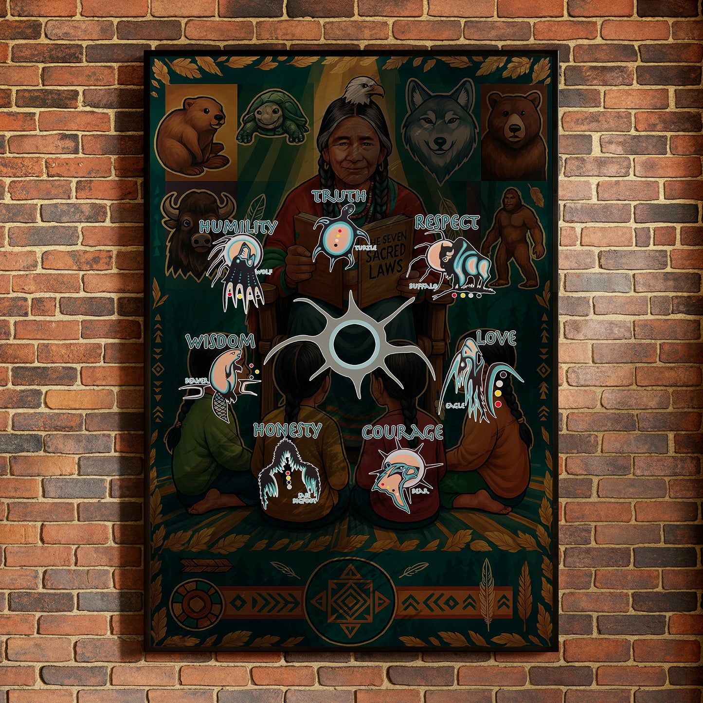 The Seven Sacred Laws Native American Indigenous Culture Poster/Canvas