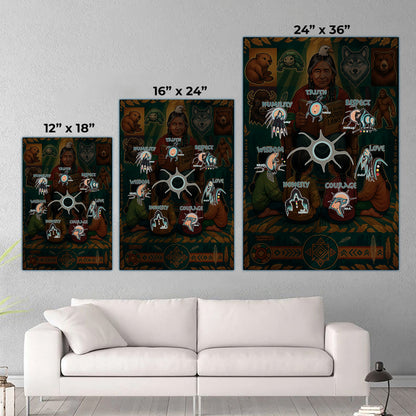 The Seven Sacred Laws Native American Indigenous Culture Poster/Canvas