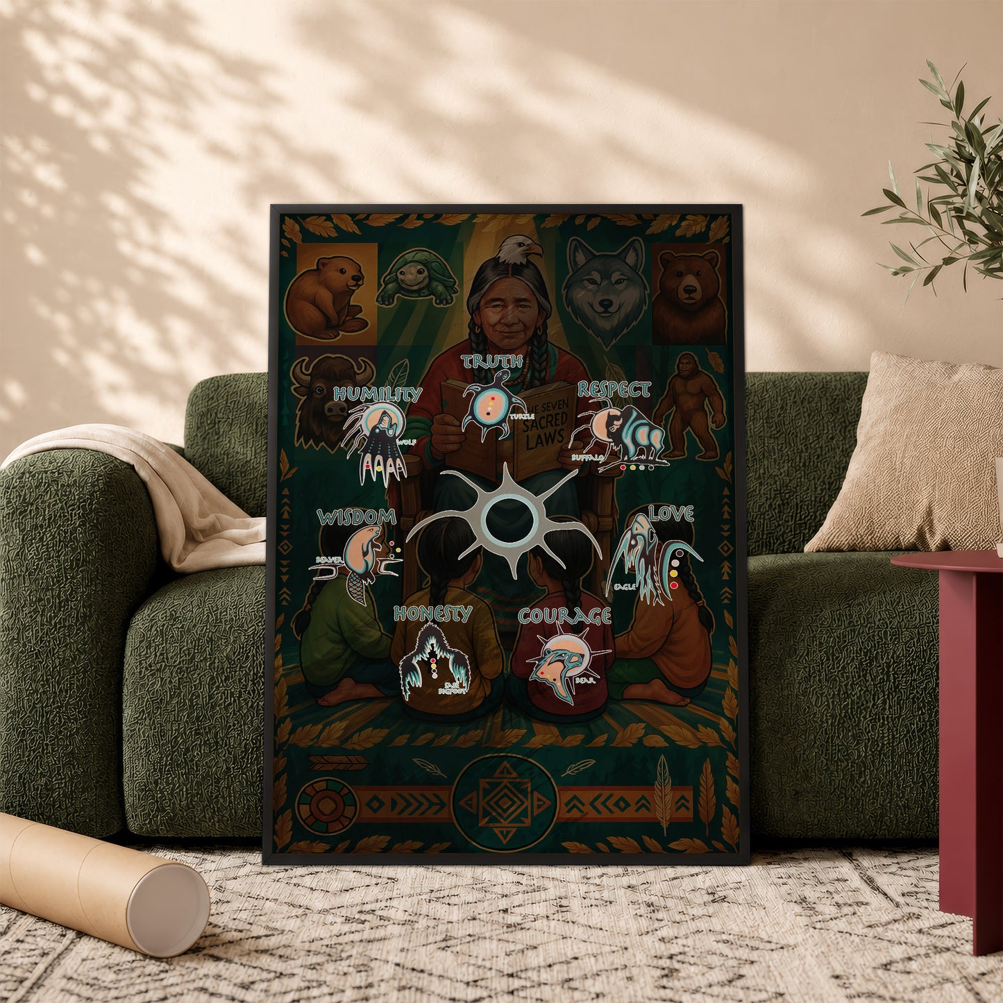 The Seven Sacred Laws Native American Indigenous Culture Poster/Canvas