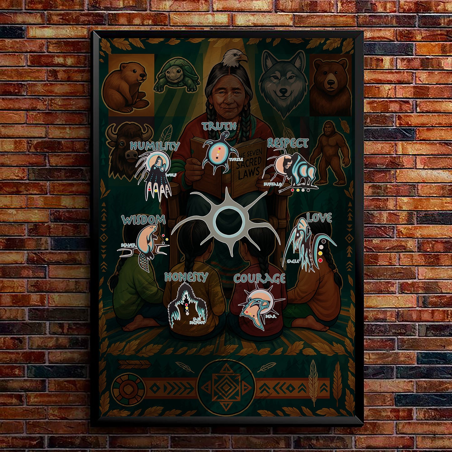The Seven Sacred Laws Native American Indigenous Culture Poster/Canvas