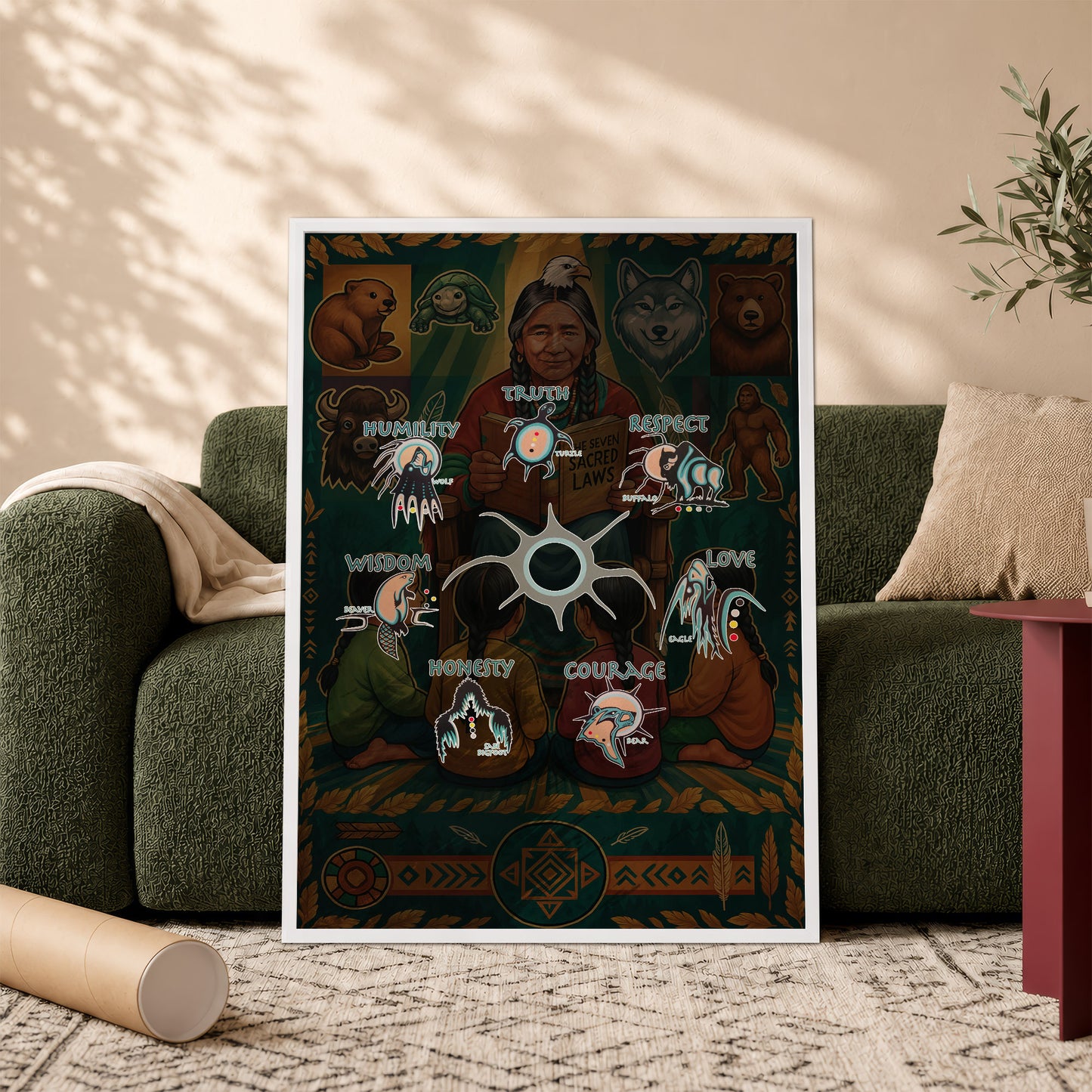 The Seven Sacred Laws Native American Indigenous Culture Poster/Canvas