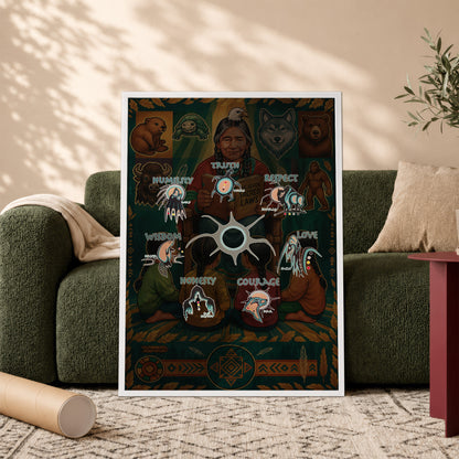 The Seven Sacred Laws Native American Indigenous Culture Poster/Canvas