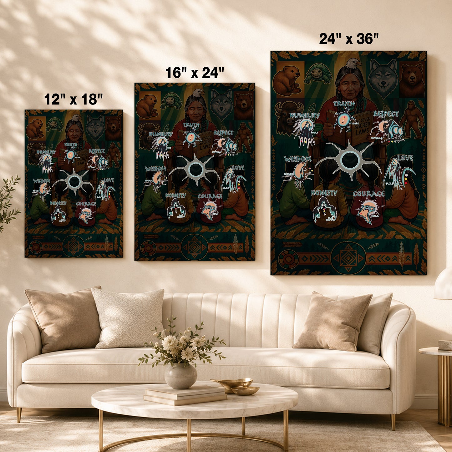 The Seven Sacred Laws Native American Indigenous Culture Poster/Canvas