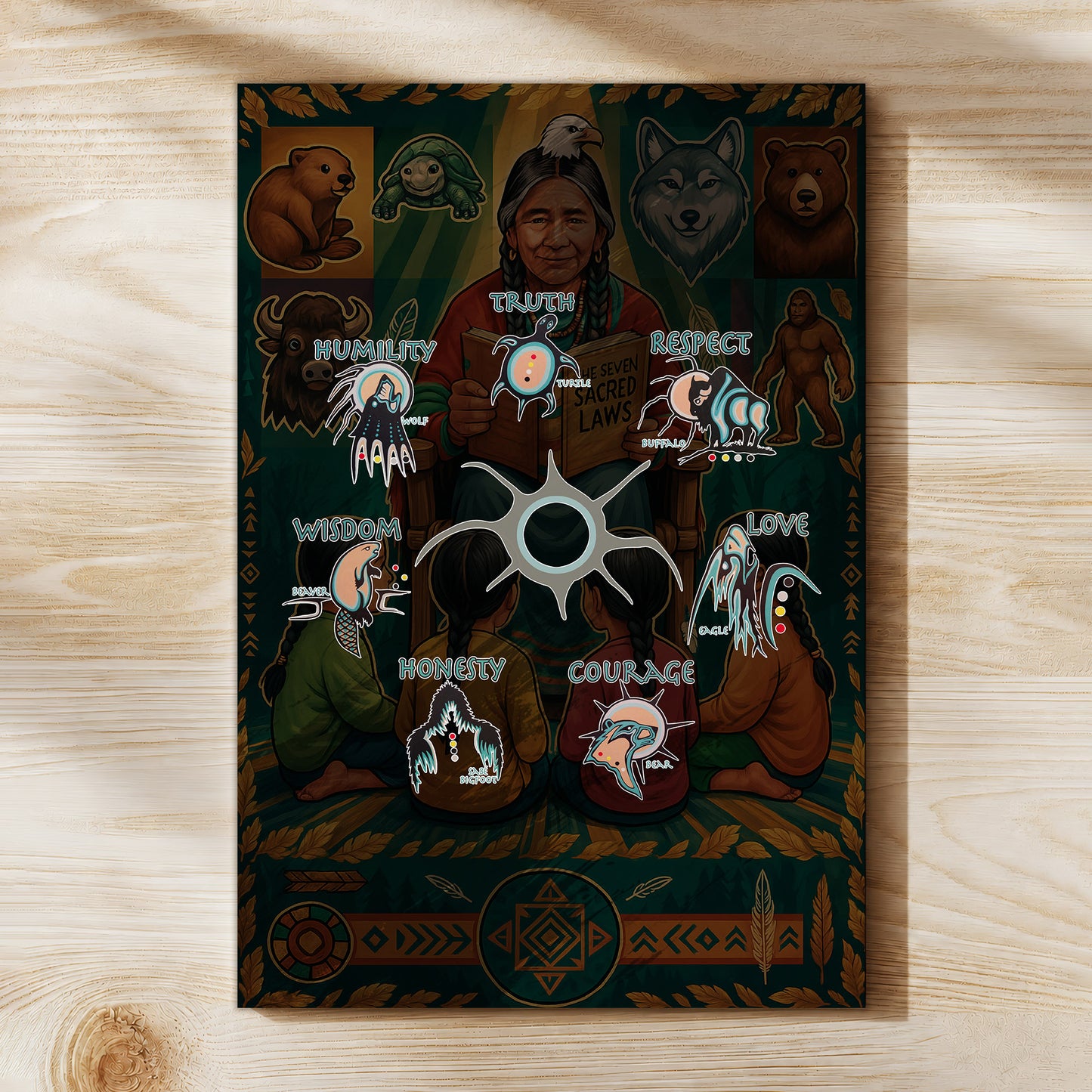 The Seven Sacred Laws Native American Indigenous Culture Poster/Canvas