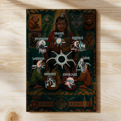 The Seven Sacred Laws Native American Indigenous Culture Poster/Canvas