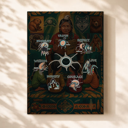 The Seven Sacred Laws Native American Indigenous Culture Poster/Canvas