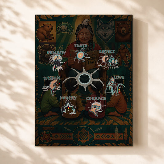 The Seven Sacred Laws Native American Indigenous Culture Poster/Canvas