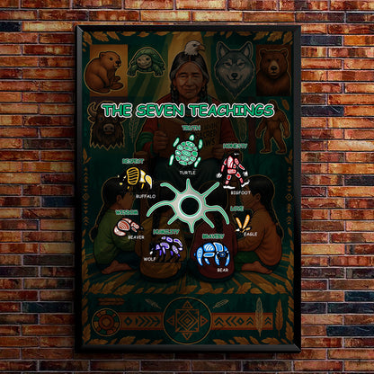 The Seven Sacred Laws Indigenous Value Culture Poster/Canvas