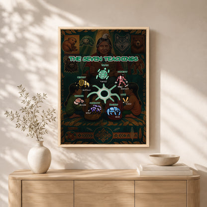 The Seven Sacred Laws Indigenous Value Culture Poster/Canvas