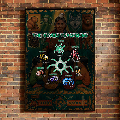 The Seven Sacred Laws Indigenous Value Culture Poster/Canvas