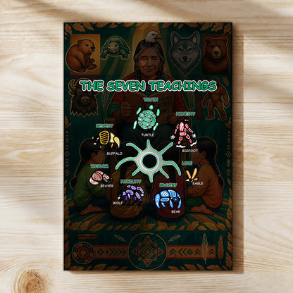 The Seven Sacred Laws Indigenous Value Culture Poster/Canvas