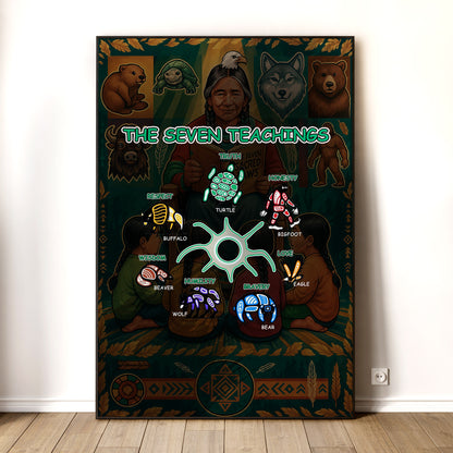 The Seven Sacred Laws Indigenous Value Culture Poster/Canvas