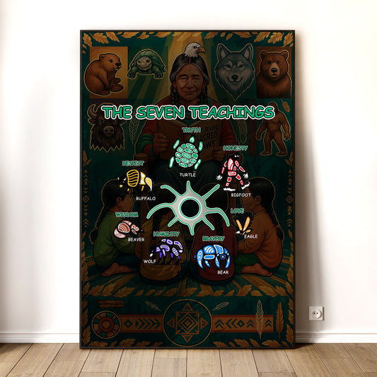 The Seven Sacred Laws Indigenous Value Culture Poster/Canvas