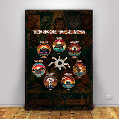 The Seven Sacred Laws Animal Symbols Indigenous Poster/Canvas