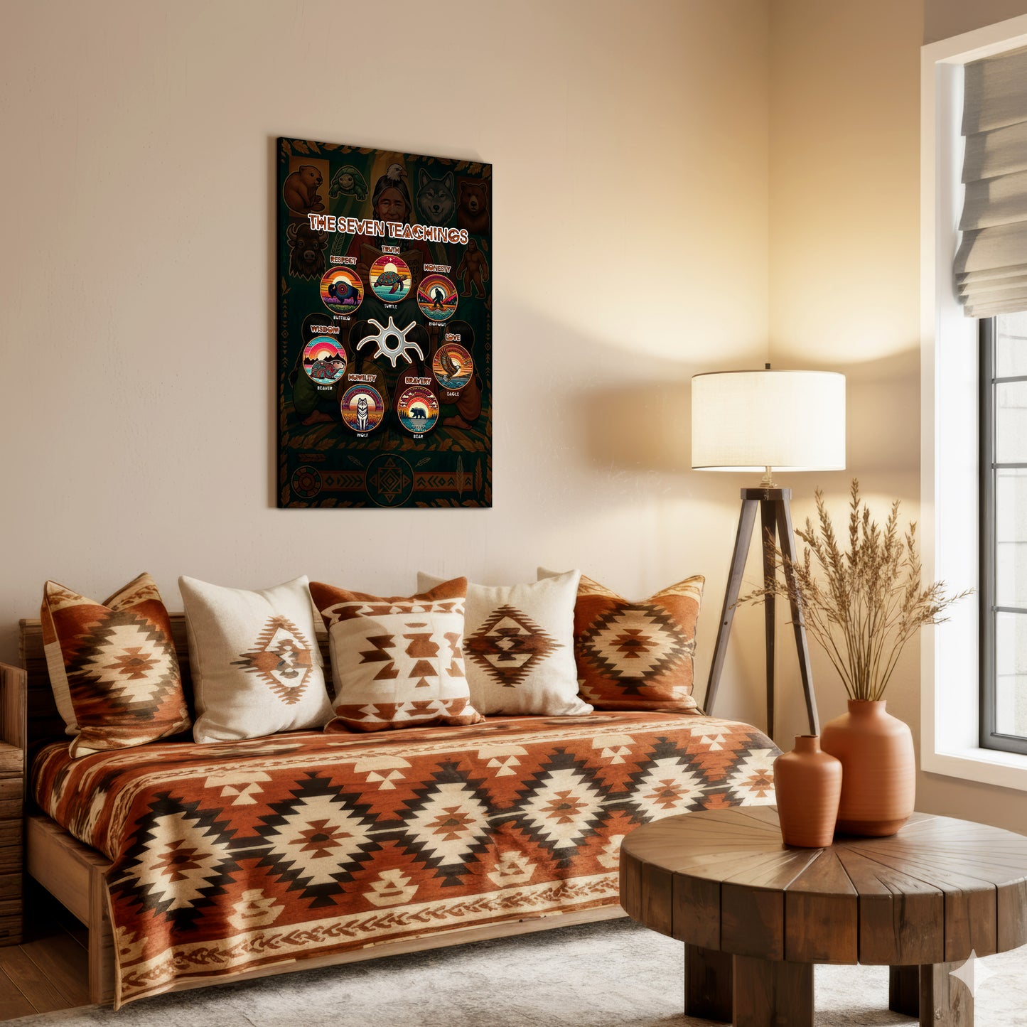 The Seven Sacred Laws Animal Symbols Indigenous Poster/Canvas