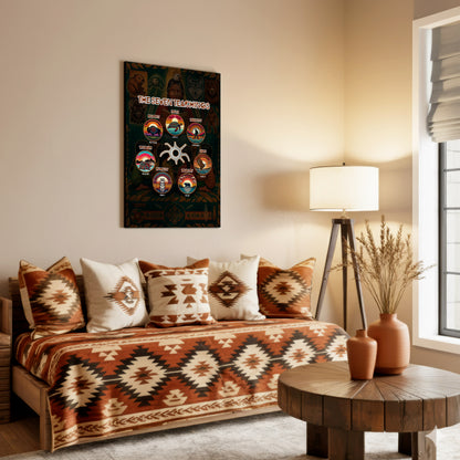 The Seven Sacred Laws Animal Symbols Indigenous Poster/Canvas